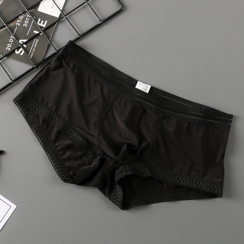 Net General 22 Summer New Translucent Ice Silk Underwear Men Sexy Men Boxer Briefs Youth Underwear Men
