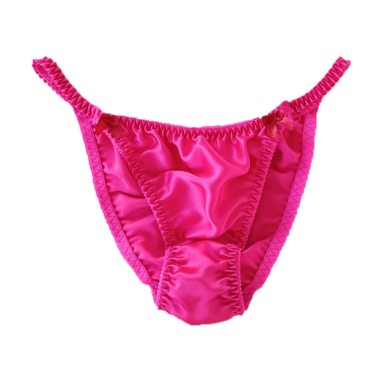 3pcs Summer Lady Sexy Silk Underwear Plain Satin 100% Mulberry Silk Sexy European Size Briefs - Image 3