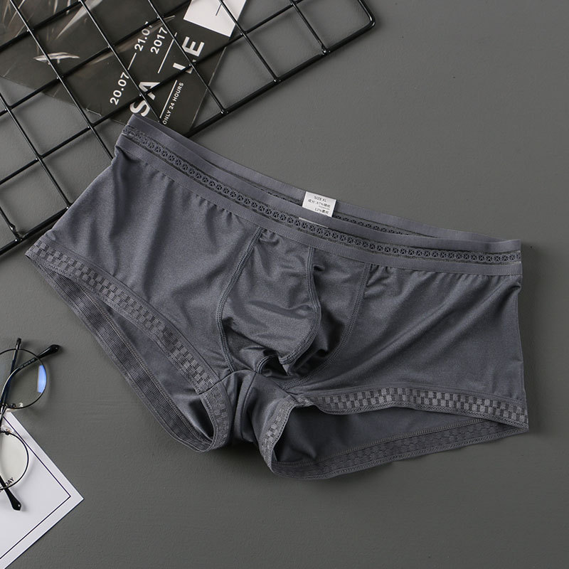 Net General 22 Summer New Translucent Ice Silk Underwear Men Sexy Men Boxer Briefs Youth Underwear Men - 图片 3