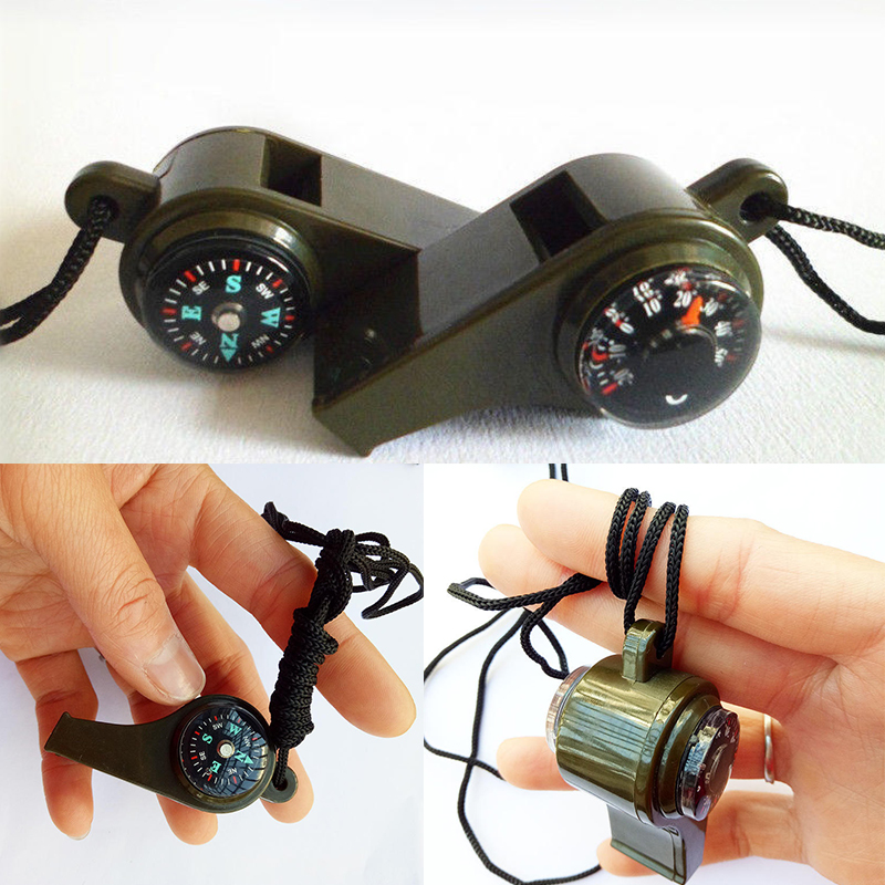 2PC Three in One Life-Saving Whistle with Lanyard Thermometer Compass Outdoor Multifunctional Whistle - 图片 17