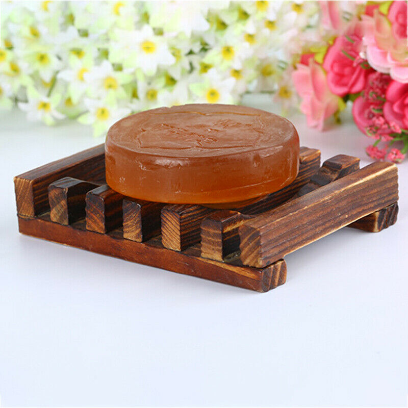 Natural Bamboo Wooden Soap Dish Tray Storage Holder Bath Shower Bathroom Rack - Image 10