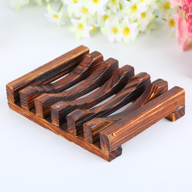Natural Bamboo Wooden Soap Dish Tray Storage Holder Bath Shower Bathroom Rack - Image 14