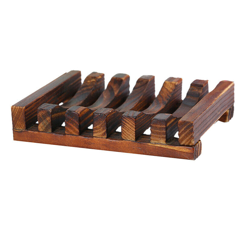 Natural Bamboo Wooden Soap Dish Tray Storage Holder Bath Shower Bathroom Rack - Image 3