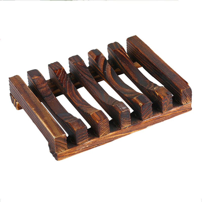 Natural Bamboo Wooden Soap Dish Tray Storage Holder Bath Shower Bathroom Rack - Image 5