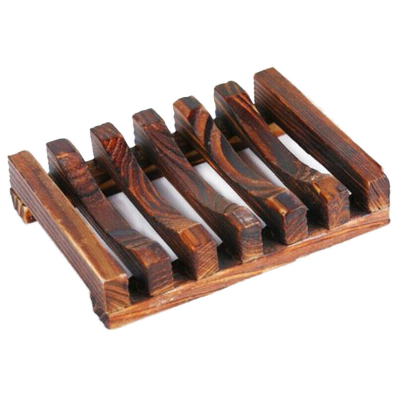 Natural Bamboo Wooden Soap Dish Tray Storage Holder Bath Shower Bathroom Rack - Image 8