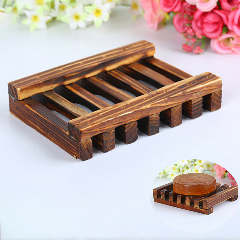 Natural Bamboo Wooden Soap Dish Tray Storage Holder Bath Shower Bathroom Rack - Image 17