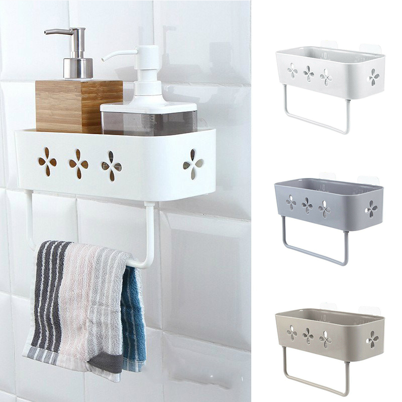 Shower Suction Shelf Tidy Wall Storage Basket Kitchen Caddy Rack Bathroom Corner - 图片 18