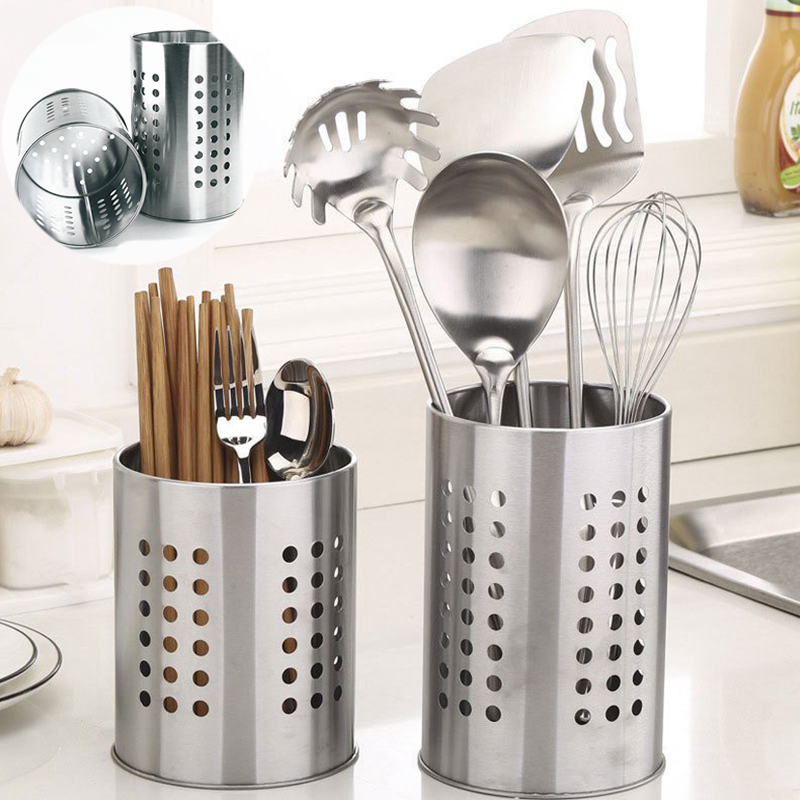 Stainless Steel Cutlery Stand Kitchen Sink Tidy Drainer Utensil Holder - Image 15