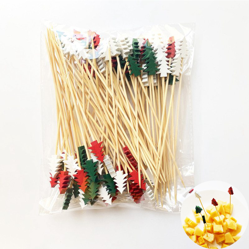 100Pcs Christmas Fruit Picks Dessert Buffet Salad Fork Cake Muffin Vegetable Sticks Cocktail Toothpicks Party Decoration - 图片 15