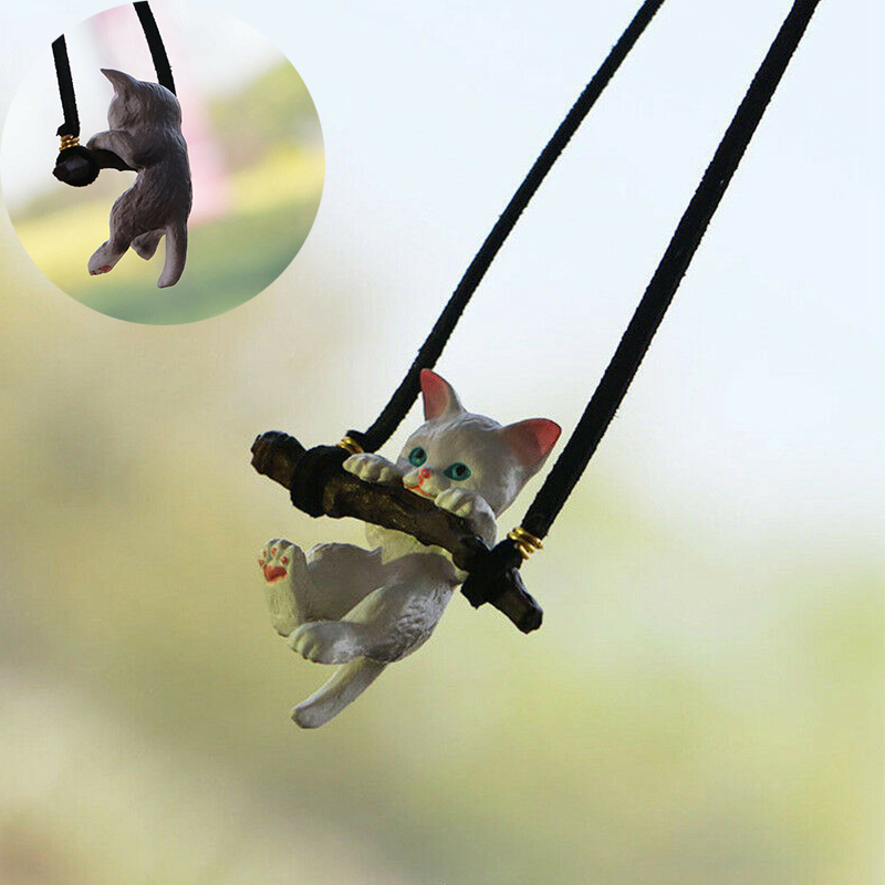 Car Pendant Creative Cute Branch Cat Rearview Mirror Pendant Car Interior Decor - Image 16