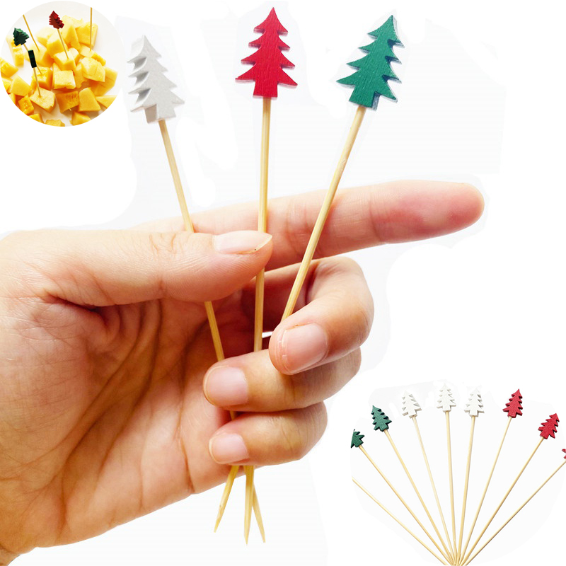 100Pcs Christmas Fruit Picks Dessert Buffet Salad Fork Cake Muffin Vegetable Sticks Cocktail Toothpicks Party Decoration - 图片 16