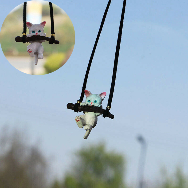 Car Pendant Creative Cute Branch Cat Rearview Mirror Pendant Car Interior Decor - Image 17
