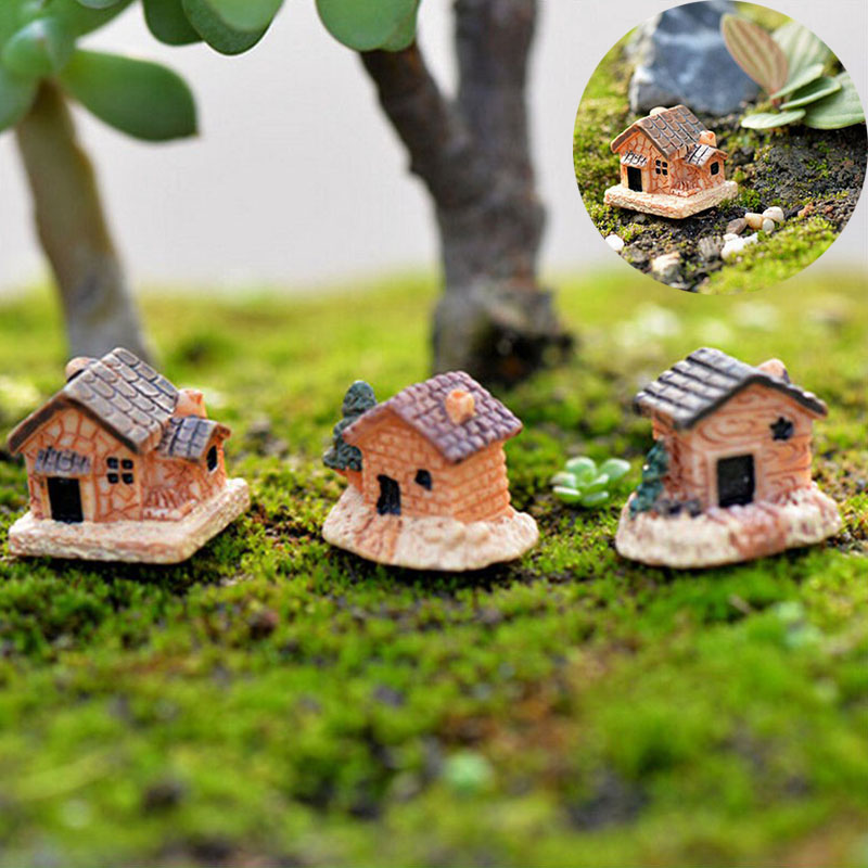 3pc Mini Small House Cottages DIY Toys Crafts Figure Fairy Garden Ornament Landscape Decor - Image 16