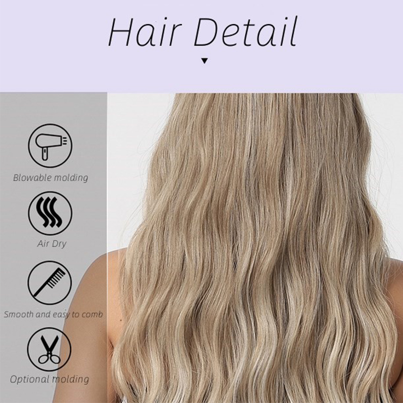Medium Gradient Brown Lazy Long Curly Hair Natural & Fluffy Wig Full-Head Wig Wigs - 图片 13