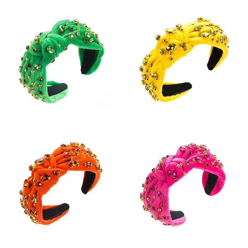 Baroque Wide Brim Hair Band Flannel Fabric Diamond Beaded Headband Hair Accessories - Image 15