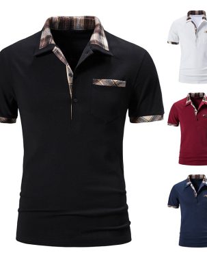 Mens  Shirts Short Sleeve Tee Top Summer Casual Muscle Golf Plaid T-Shirt UK