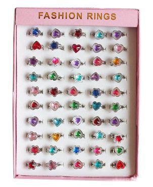 Children's Toy Ring Girls' Ring Cartoon Ornament Play House Toys Makeup Bag Jewelry Wholesale