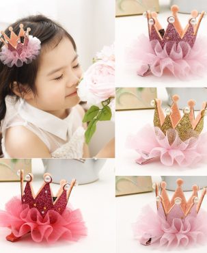 Children's Hair Accessories Princess Crown Headdress Korean Girls Hairpin Little Girl's Hair Pin Side Clip Supply Wholesale