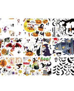 Double-Sided Halloween Horror Wall Stickers Bedroom Living Room Window Decor