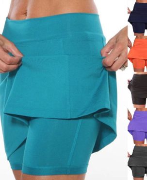 Plus Size Women Sports Skort Ladies Yoga Gym Running Shorts Mini Skirt Dress