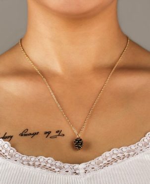 Europe and America Cross Border Simple Fashion Pine Nuts Plant Specimen Necklace Southeast Asia Amazon Popular Necklace Wholesale