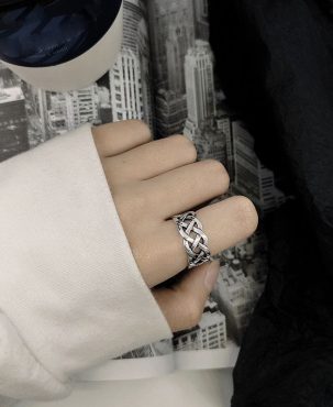 STAINLESS STEEL WIDE ADJUSTABLE OPENING 9MM RING SILVER TONE MEN'S WOMEN'S