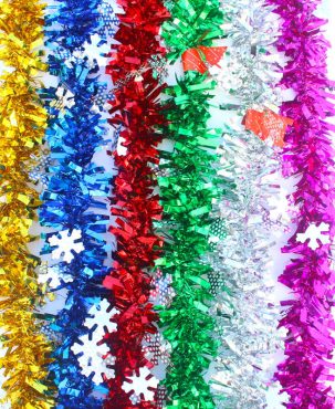 2PC Christmas Tinsel Wedding Decor Party Supplies Birthday Scene Layout Snowflake Garlands