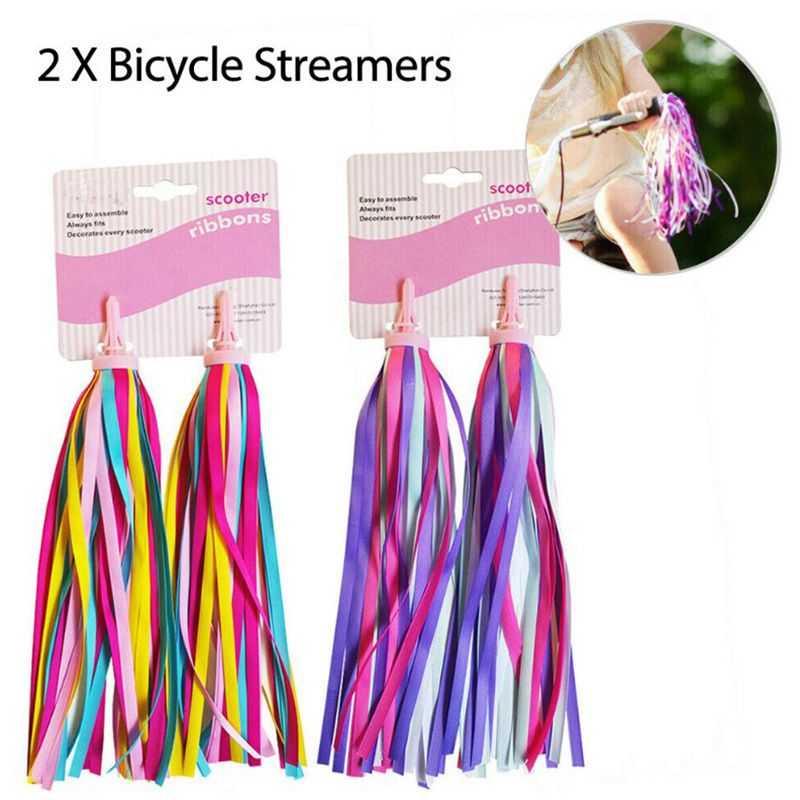 Kids Child Handlebar Bike Scooters Streamers Sparkle Tassel Ribbon Girls Boys