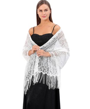 Mincyclone Cashew Shawl Hollow Lace Scarf Dress Scarf Party Dinner Shawl Women