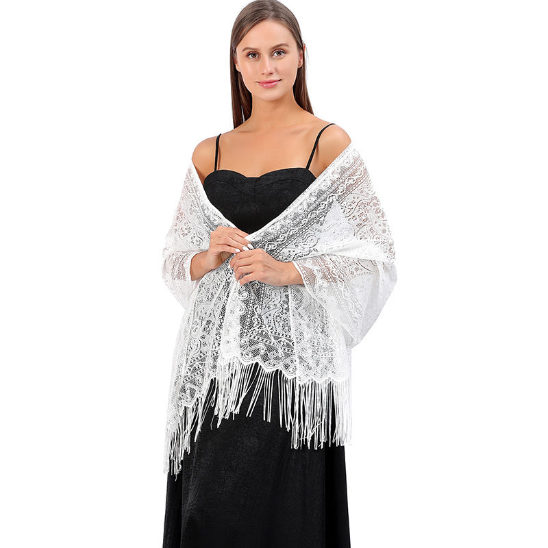 Mincyclone Cashew Shawl Hollow Lace Scarf Dress Scarf Party Dinner Shawl Women