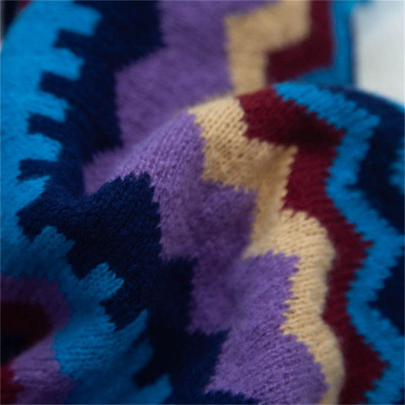 Autumn and Winter Ethnic Style Tourism Hanging Cloak Color Knitted Women's Split Shawl - Image 16