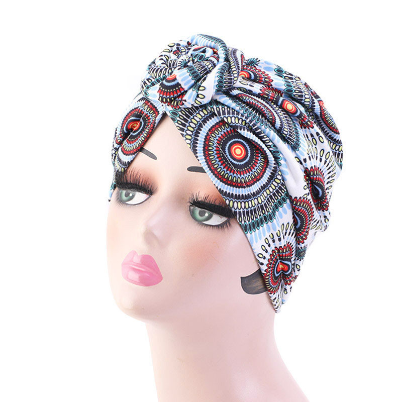 African Wind Vortex Knotted Turban Hat Fashion Hat Muslim Hat Baotou Cap Chemo Cap - 图片 4