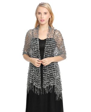 Sequined Tassel Shawl Party Evening Dress Cheongsam Embroidered Shawl Scarf Women