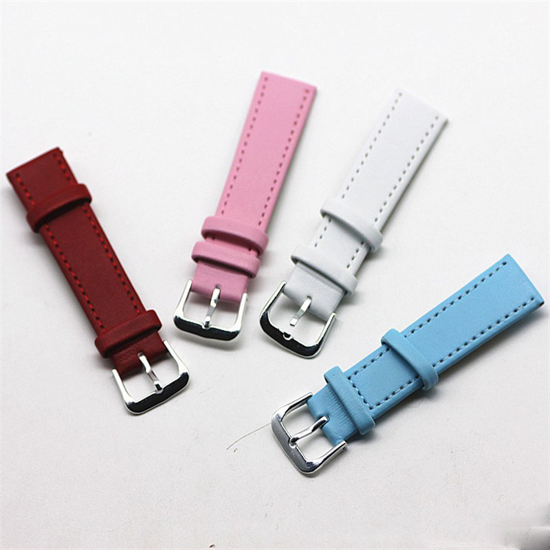 Watch Accessories Color Glossy Cow Leather Watch Strap Ultra-Thin Pressing Line Colorful Strap Men's and Women's Thin Calfskin Parts