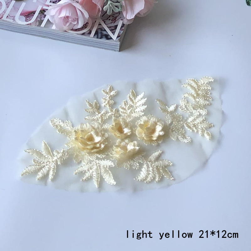 Flower Embroidered Cloth Stickers Mesh Lace Patch Children's Clothes Decoration Wedding Dress Accessories Hand Sewing Diy - 图片 7