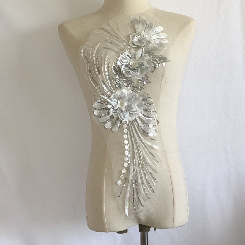 Three-Dimensional Sequin Gauze Embroidered Cloth Stickers Large Patch Cheongsam Clothes Skirt Decorative Accessories Diy - Image 4