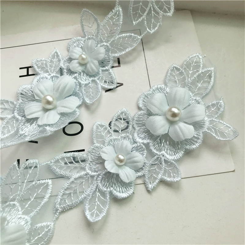 Organza Flower Lace Clothing Accessories Embroidery Mesh Lace Three-Dimensional Flower Diy Decoration Formal Dress Accessories - 图片 9