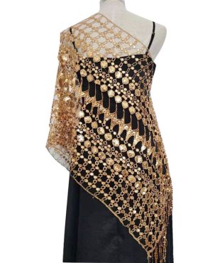 Sequined Tassel Shawl Dress Shawl Wedding Party Shawl Women Fashion Solid Color