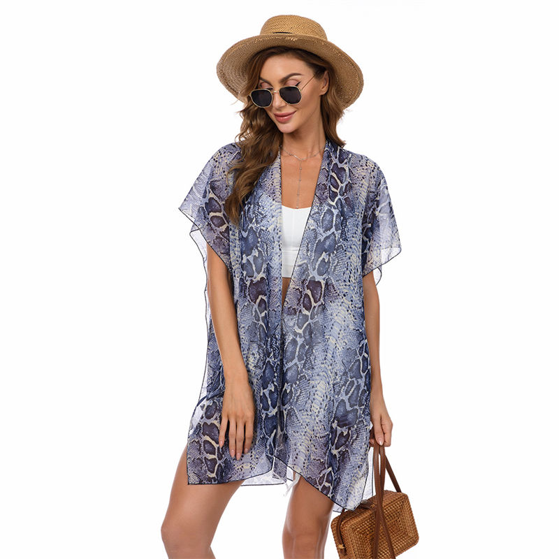 Beachwear Summer Chiffon Sunscreen Shawl Batwing Sleeve Cardigan Fashion