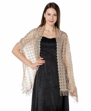 Water-Soluble Sequined Embroidered Shawl Three-Side Tassel Dress Shawl Dinner Cape Women