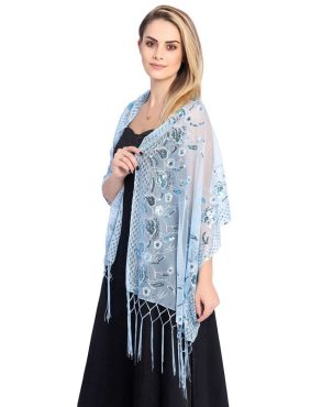 Sequined Tassel Shawl Evening Gown Shawl Dinner Shawl Women Fashion Solid Color