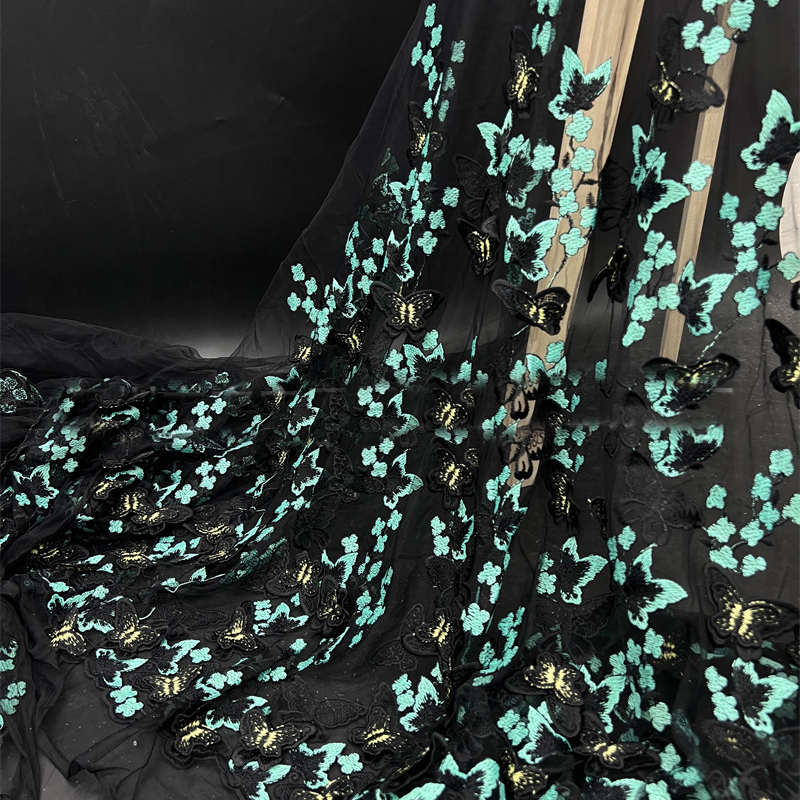 Unilateral Milk Silk 3D Butterfly Lace Mesh Three-Dimensional Embroidery Fabric Lace - 图片 9