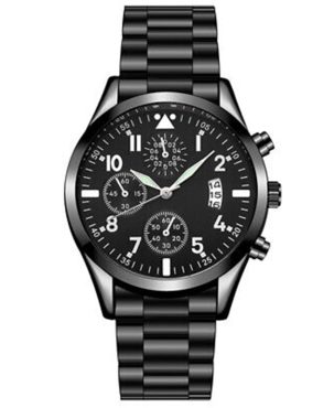 Luminous Calendar Metal Strap Men's Analog Quartz Formal Casual Wrist Watch Gift