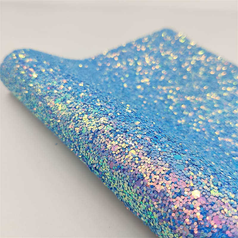 A4 Shiny Holographic Coarse Powder Colorful Fabric Crafts Clothing DIY Fabric - 图片 9