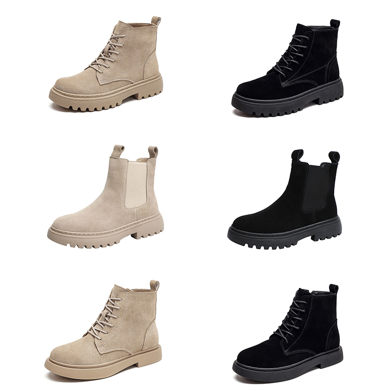 Smile Circle Ankle Boots Suede Leather women Flat platform Short Boots Ladies shoes fashion Autumn winter boots - 图片 24