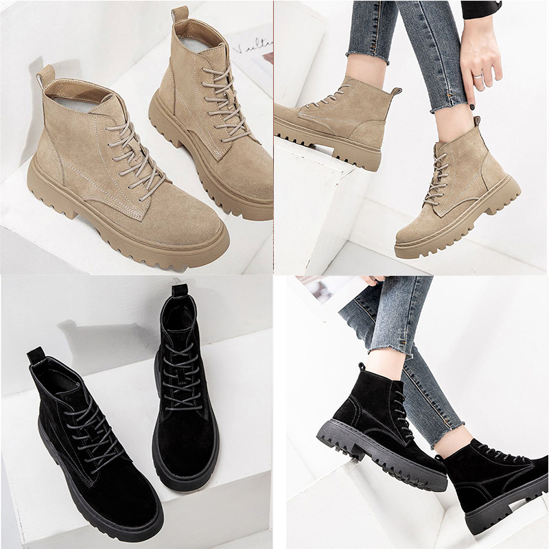 Smile Circle Ankle Boots Suede Leather women Flat platform Short Boots Ladies shoes fashion Autumn winter boots - 图片 27