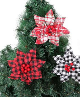 2PC Christmas Flower Christmas Tree Decor Flowers Christmas Decor Artificial Flowers