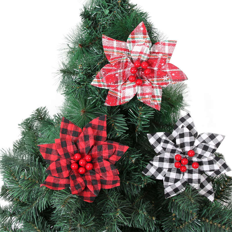 2PC Christmas Flower Christmas Tree Decor Flowers Christmas Decor Artificial Flowers
