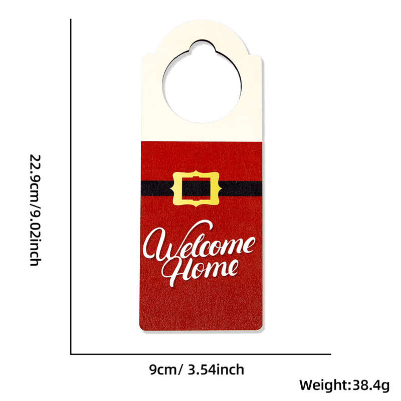 2PC Christmas Decor Wooden Door Hanging Santa Snowman Party Decor Door Handle Pendant - Image 8