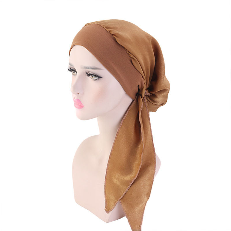 Pure Color Imitation Silk Tam-O'-Shanter Elastic Ribbon Woven Hat Pirate Hat - 图片 3